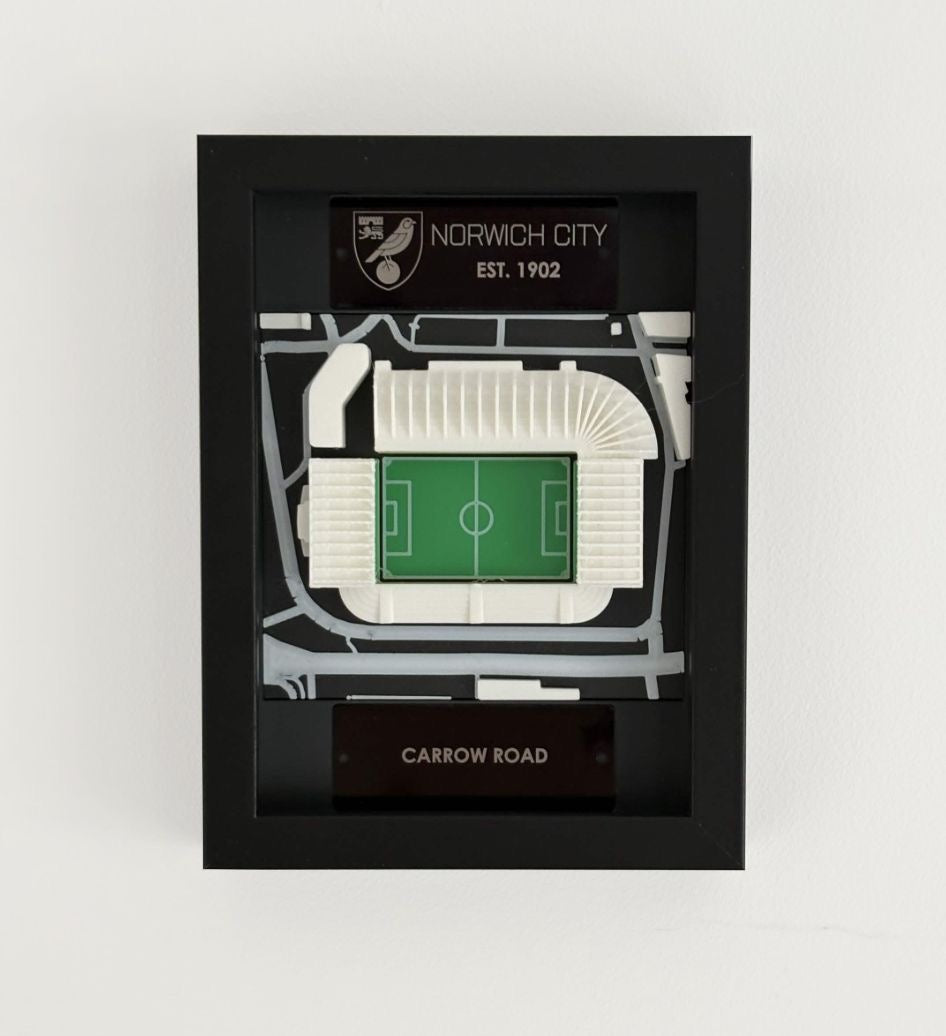 Carrow Road 3D Stadium Frame – Norwich City FC